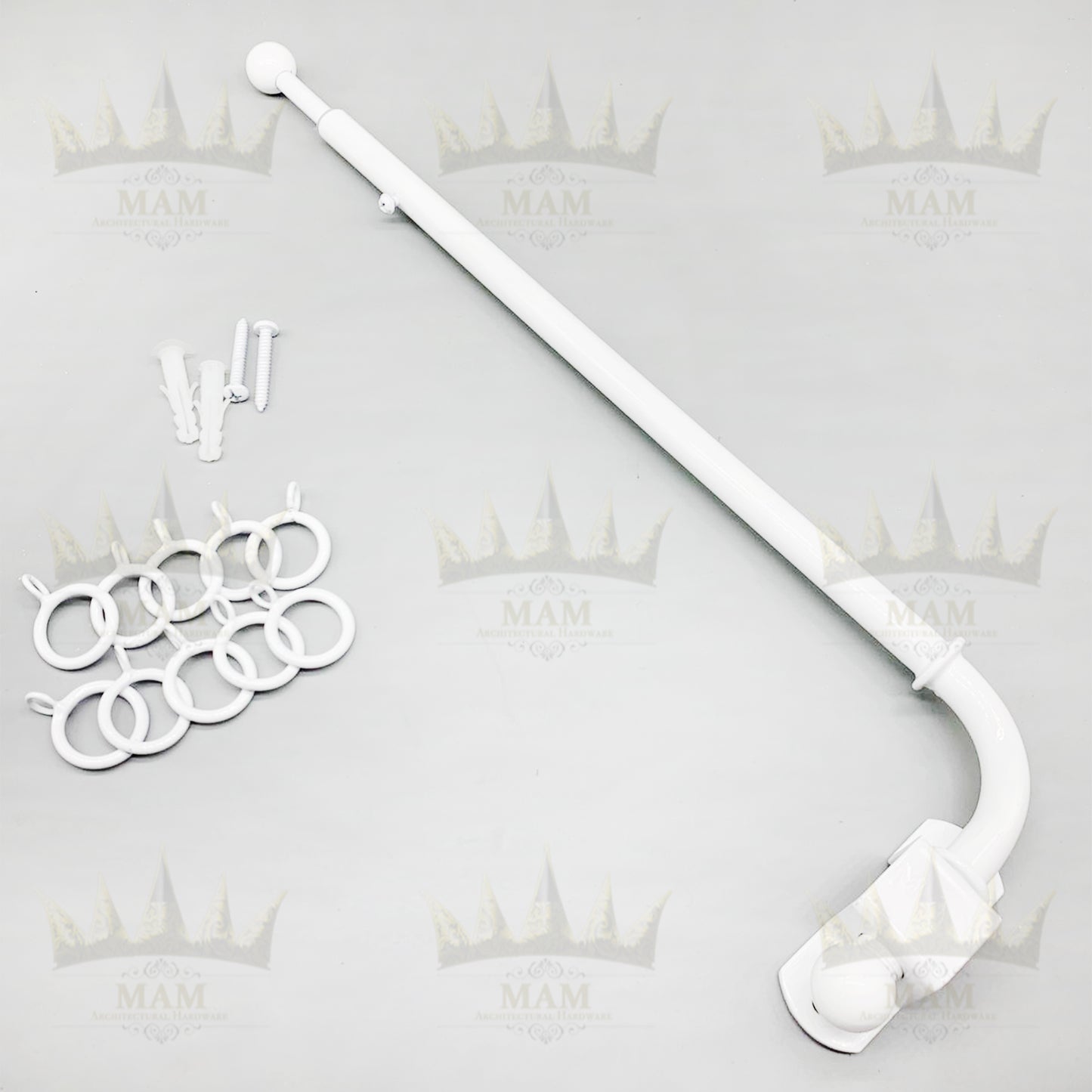 Extendable White Door Drapery Arm