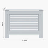 White 1120mm Radiator Cover Horizontal 3 Pattern Slatted Wood Decor