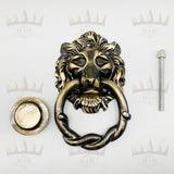 LION Door Knocker Antique Brass - Cast Iron Door Knocker