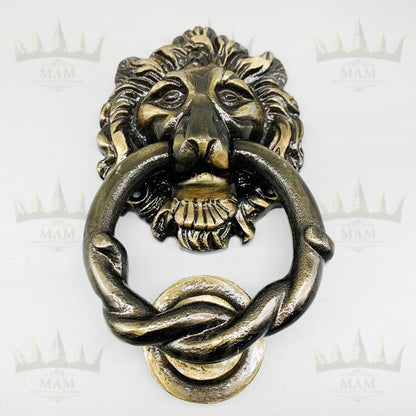 LION Door Knocker Antique Brass - Cast Iron Door Knocker