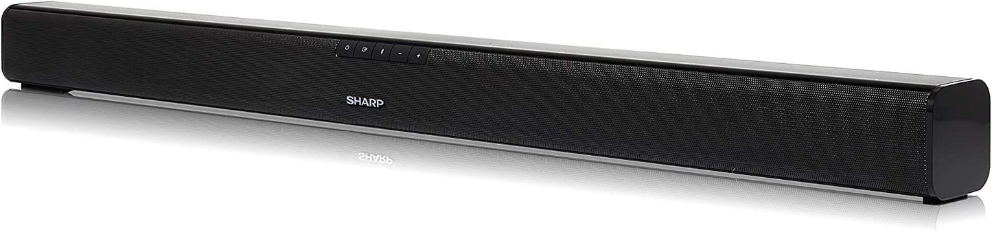 Sharp ht-SB110 90W 2.0 Slim Wall Mountable Soundbar with Bluetooth, HDMI ARC/CEC & Remote Control - Black