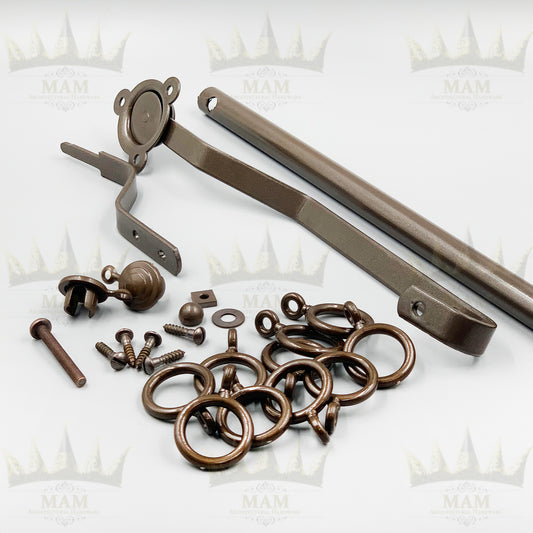 Metal Shiny Bronze Rising Portiere Rod (42" / 106cm) - Door Curtain Pole