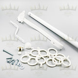 Metal White Rising Portiere Rod (42" / 106cm) - Door Curtain Pole