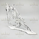 White Antique 8"x7" double bird white antique heavy cast iron Victorian shelf wall brackets